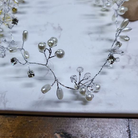 Handmade hair vine wedding accessory silver or gold wire - Picture 3 of 10